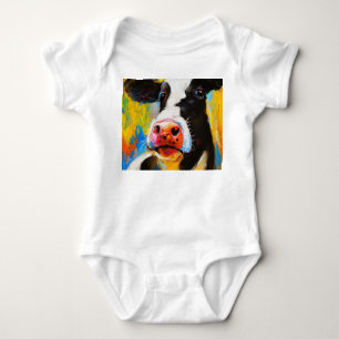 Body Pastel Cow Portrait Peinture moderne