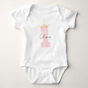 Body Pastel personnalisé 1er anniversaire Fille 1er ann