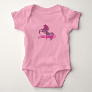 Body Pastel rose Abstrait Unicorne Silhouette