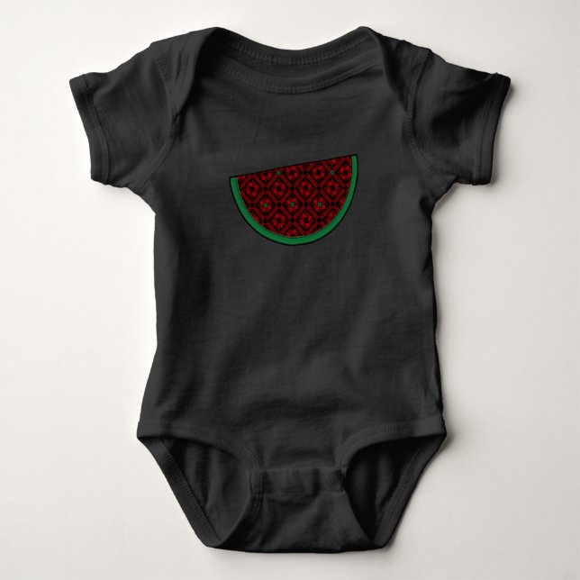 Body Pastèque de Palestine Broderie tatreez rouge (Devant)