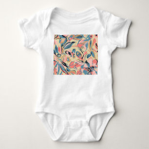 Body patchwork Abstrait : crème fleurie géométrique.