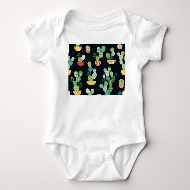 Body Patchwork Cactus Plantes Motif sans couture (Devant)