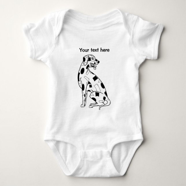 Body Patchwork noir et blanc Dalmatie (Devant)