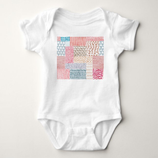 Body Patchwork Style mignon Motif Doodé (Devant)