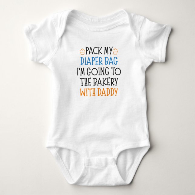 Body Pâtissier Papa Drôle Citation Bébé (Devant)