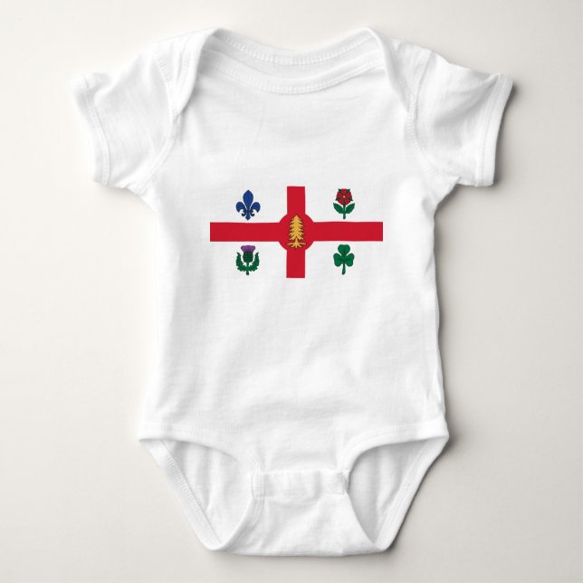 Body Patriotic baby bodysuit with flag of Montreal (Devant)