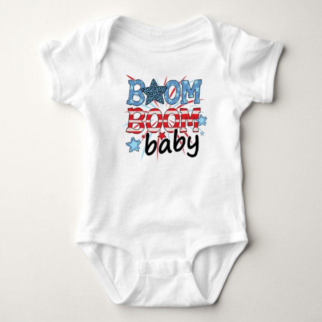 BODY PATRIOTIQUE ROUGE BLANC BLANC BOOM BÉBÉ (Devant)