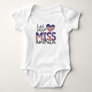 BODY PATRIOTIQUE ROUGE BLANC BLEU PETIT MISS AMERICA