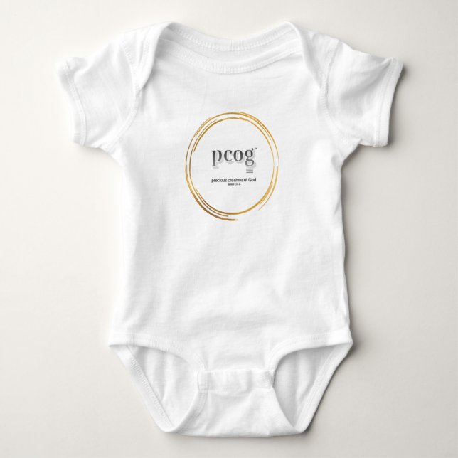 Body pcog baby bodysuit WHISPY GOLD CIR words+scripture (Devant)