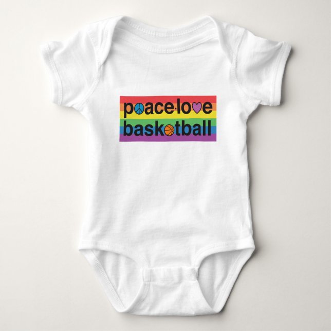 Body PeaceLoveBasketball PRIDE Baby Bodysuit (blanc) (Devant)