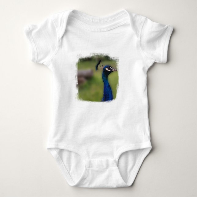 Body Peacock photo Baby Jersey Bodysuit, Blanc (Devant)