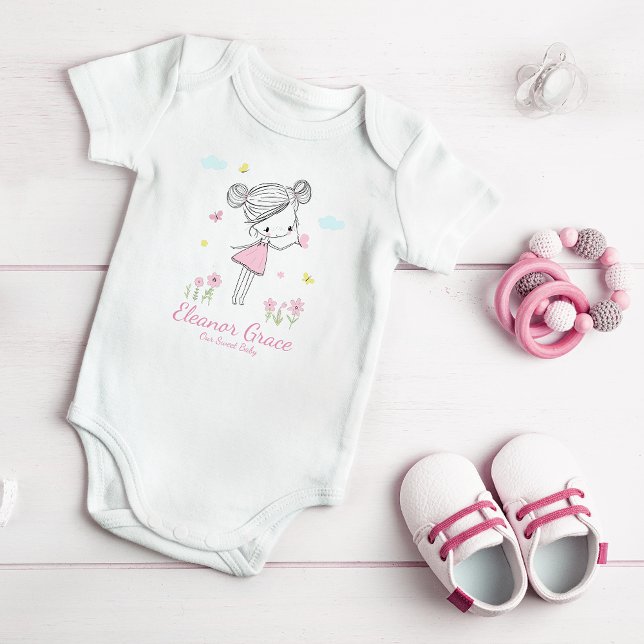 Body Peint à la main douce fille - Bodysuit pour bébé r (Créateur téléchargé)