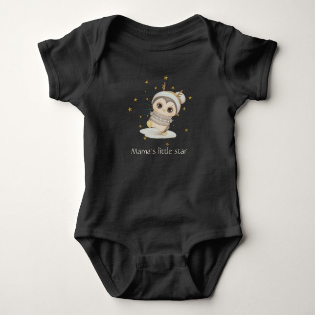 Body Penguin Boho D'Hiver Avec Étoiles Et Texte Garçons (Devant)