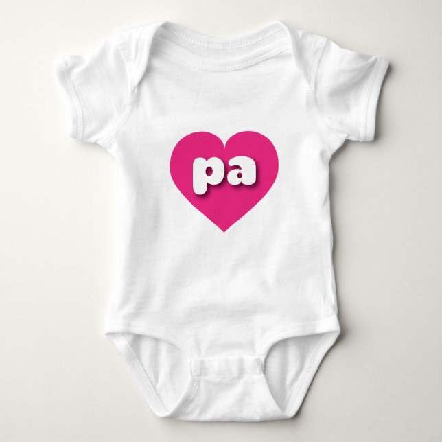 Body Pennsylvanie coeur rose chaud - I love pa pa (Devant)