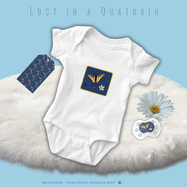 Body Perdu en Quatrain par Adiela Akoo - Bodysuit bébé (Lost in a Quatrain Baby Bodysuit, Pacifier & Gift Tag designed by Poet Adiela Akoo. Shop great buys!)