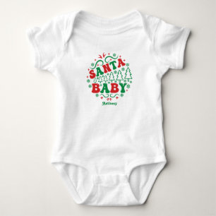 Body Père Noël Baby Personnalisé Retro Christmas