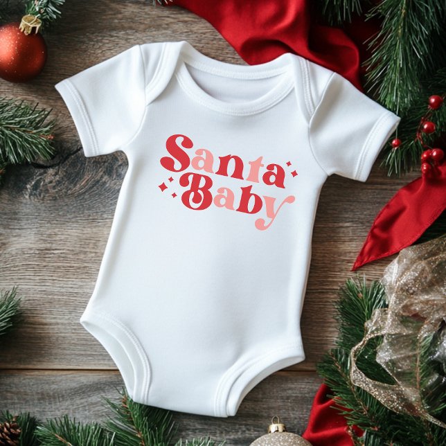 Body Père Noël de Noël Bébé Mignon Typographie Moderne  (Créateur téléchargé)
