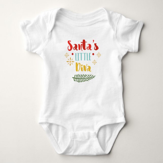 Body Père Noël Petit Diva Bodysuit pour bébé (Devant)