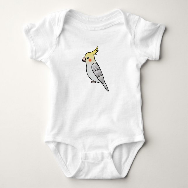 Body Perle Dessin Animé Perruche Oiseau (Devant)