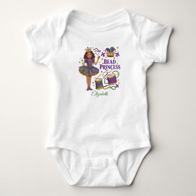 Body Perle Personnalisée Princesse - Mardi Gras (Devant)