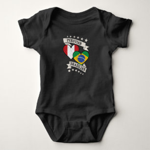 Body Pérou Brésil Brésil Drapeaux cardiaques péruvien B