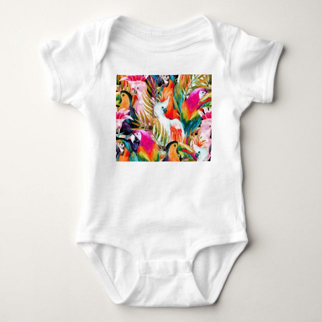 Body Perroquets d'aquarelle : Motif Tropical (Devant)