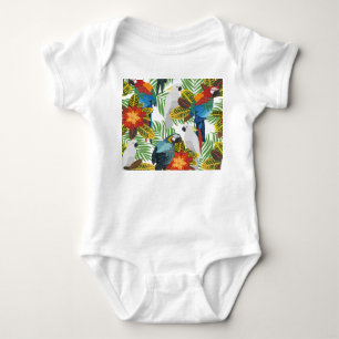 Body Perroquets tropicaux, motif vintage sans soudure.