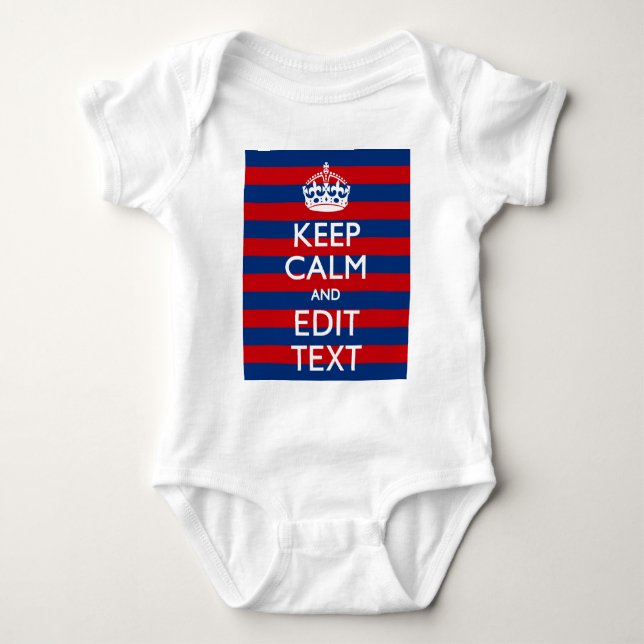 Body Personalisé KEEP CALM Your Text on Stripes (Devant)