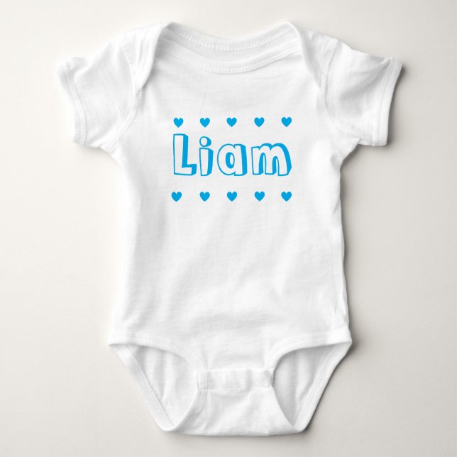 Body Personalized Azure Blue Heart Boy Name (Devant)