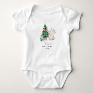 Body Personalized Baby’s First Christmas rabbit theme
