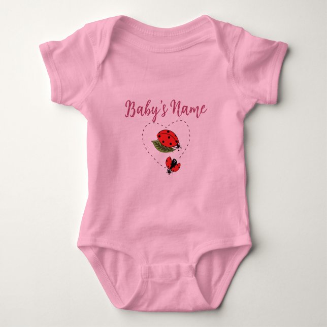 Body Personalized/Custom Name Ladybug Pink Baby  (Devant)