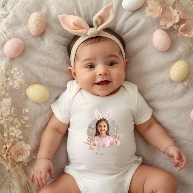 Body Personalized Easter Bunny Photo Baby Bodysuit (Créateur téléchargé)