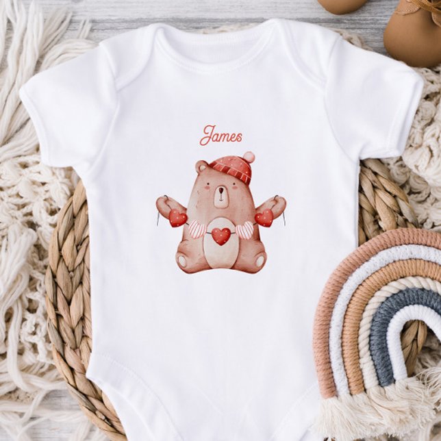 Body Personalized First Valentine`s Day Baby Bodysuit  (Créateur téléchargé)