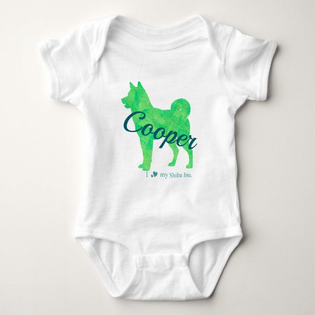 Body Personalized Pastel Green Color Shiba Inu -Dog (Devant)