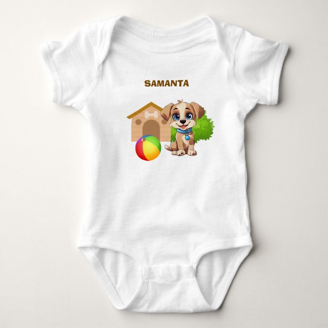 Body Personalized Puppy Baby Bodysuit (Devant)