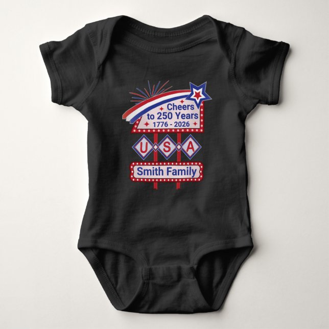 Body Personalized USA 250–Patriotic Retro Marquee (Devant)