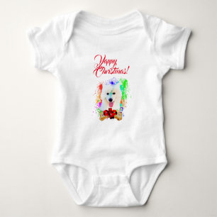 Body Personnalisable mignonne Chien Samoyé Joyeux Noël