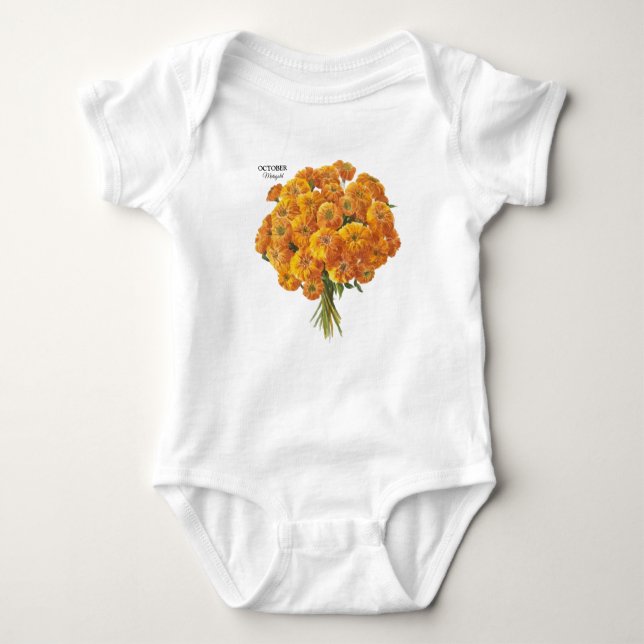 Body Personnalisable Octobre Marigold Cadeau Anniversai (Devant)