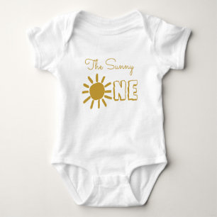 Body Personnalisé 1er anniversaire bébé soleil heureux 