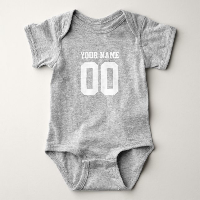 Body personnalisé avec numéro et nom pour bébé, ma (Devant)