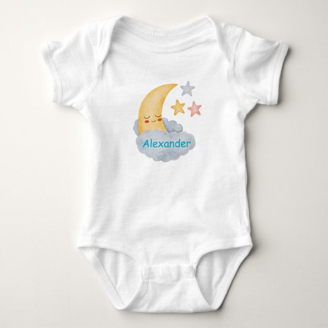 Body personnalisé bébé Lune & Étoiles (Devant)