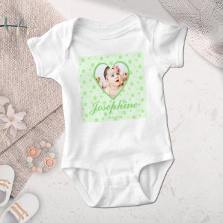 Body Personnalisé Cute Green Baby Name Photo