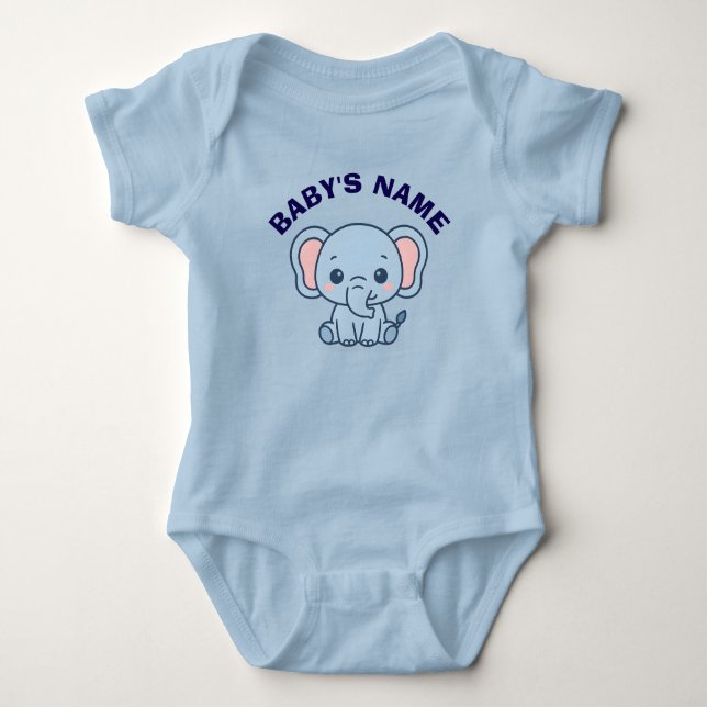 Body personnalisé éléphant mignon pour bébé (Devant)