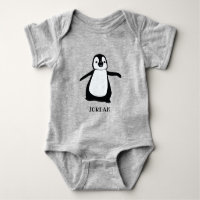 Personnalisé gris mignon pingouin illustration béb