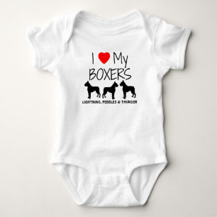 Body Personnalisé J'Aime Mes TROIS Boxers