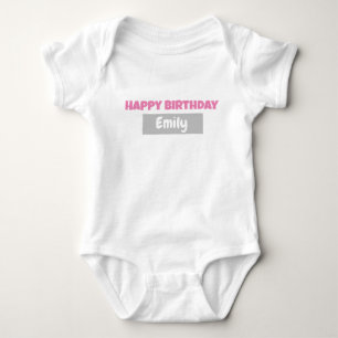 Body personnalisé JOYEUX ANNIVERSAIRE pour bébé