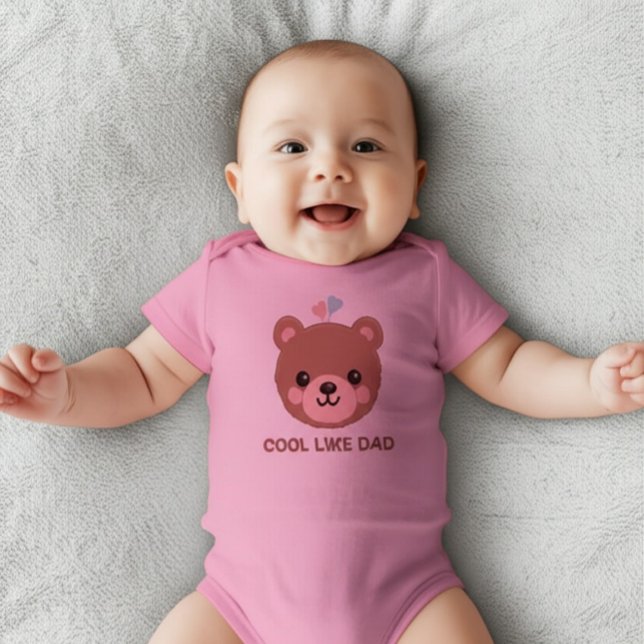 Body Personnalisé Mignon Rose Cool Comme Papa (Créateur téléchargé)