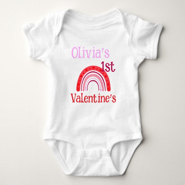 Body Personnalisé MON PREMIER SAINT-VALENTIN Bébé Arc-e (Devant)