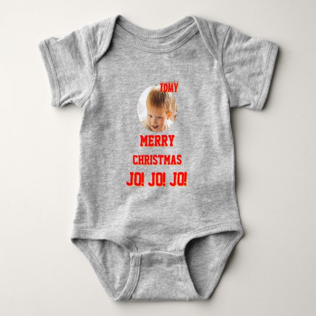 Body personnalisé Noël pour bébé en jersey couleur (Devant)
