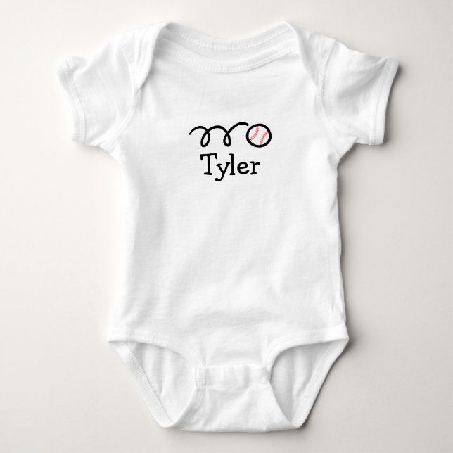Body personnalisé pour bébé avec baseball (Devant)